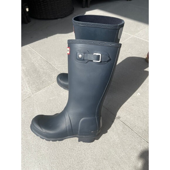 Hunter Kids Navy Blue Boots - Picture 2 of 8